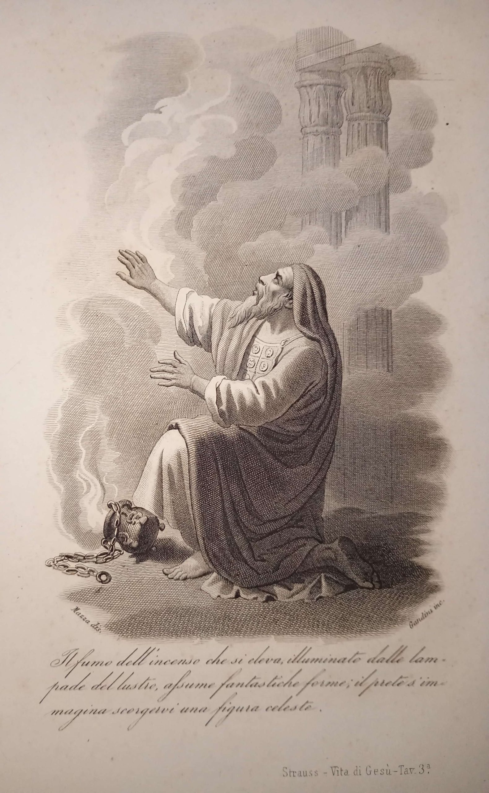 Il fumo dell’incenso e il prete che vi scorge una figura celeste