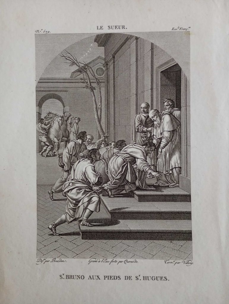 San Bruno ai piedi del vescovo Ugo di Châteauneuf